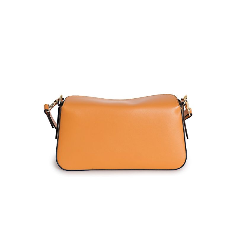 Vegan Apple Leather Shoulder Bag Caramel Brown image