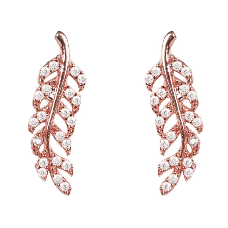 Leaf Ear Climbers Rose Gold image