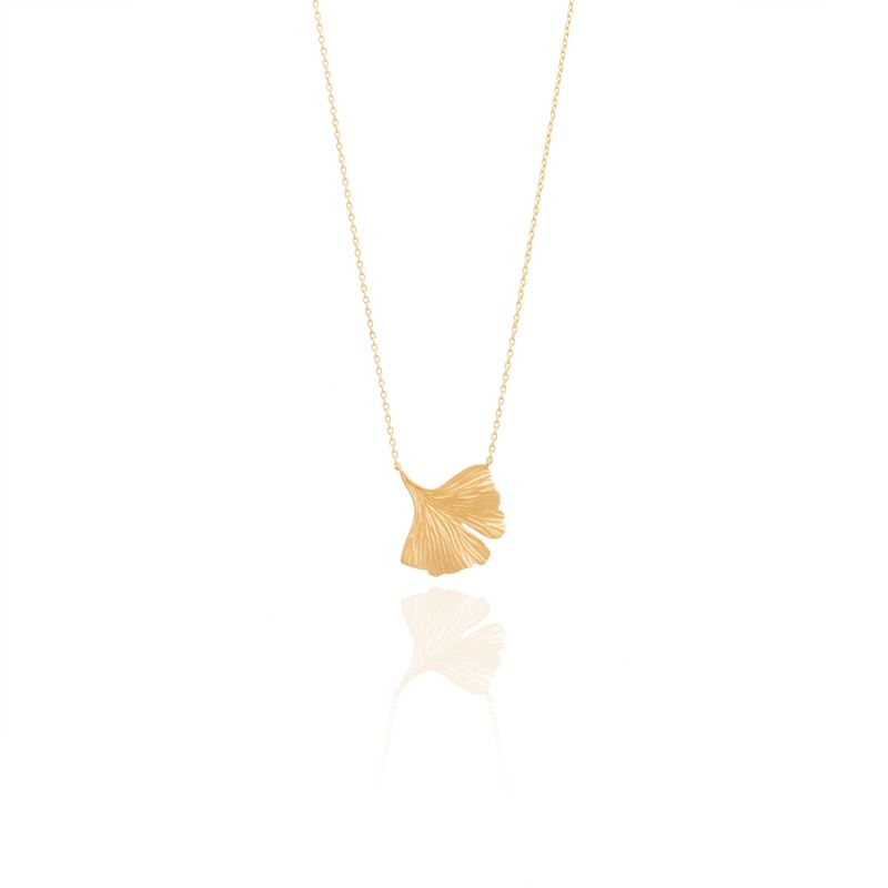 18K Gold Vermeil Ginkgo Leaf Necklace image