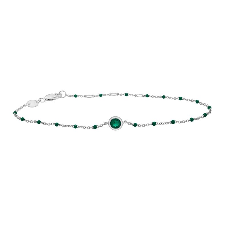 Birthstone Enamel Bracelet - Emerald image