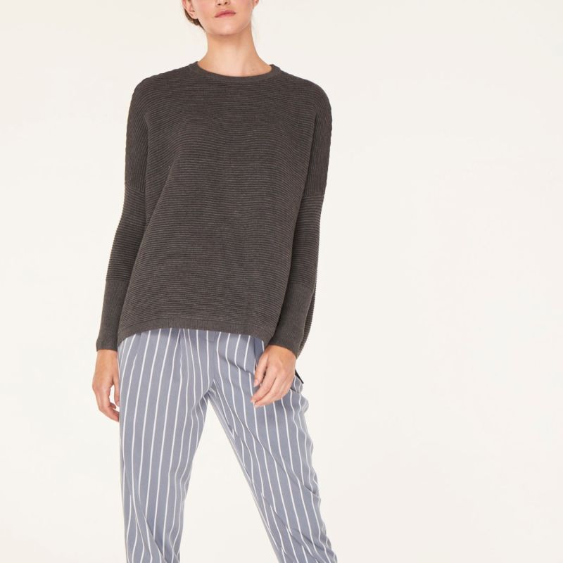 Paisie Ribbed Jumper In Charcoal image