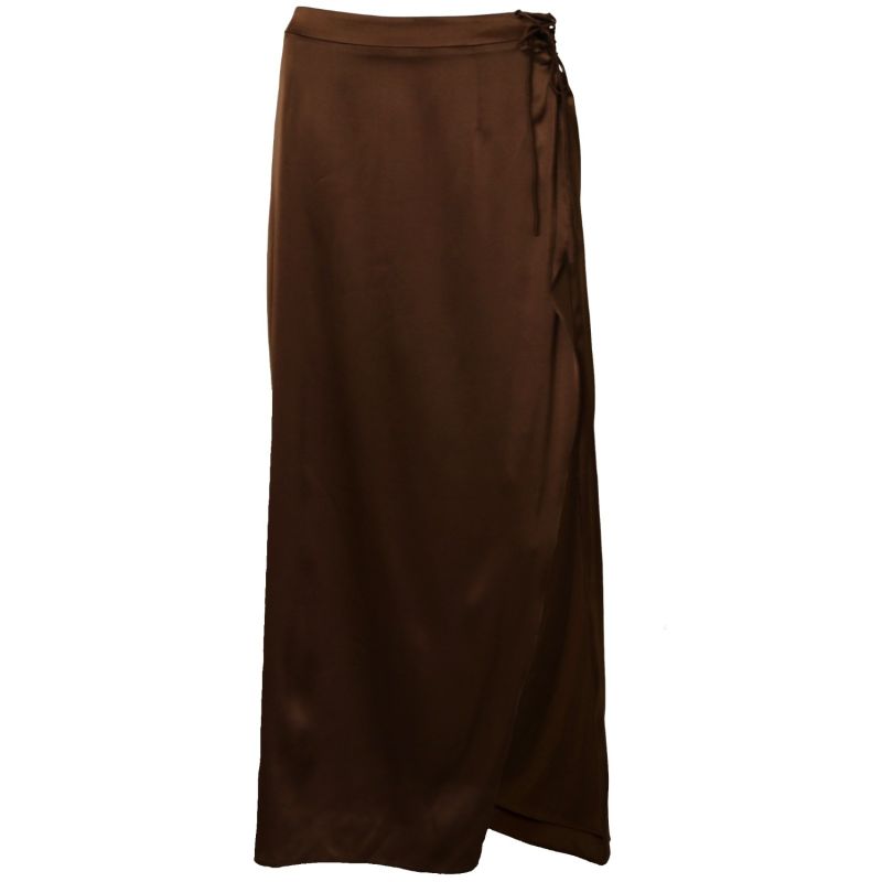 Coco Brown Silk Maxi Skirt image