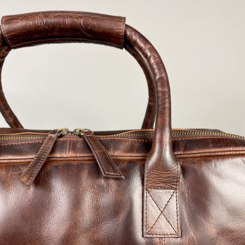 Cognac Leather Laptop Carry-All Bag image