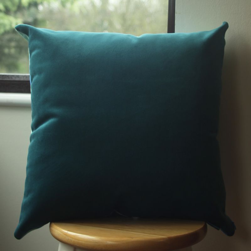 Colourful Velvet Cushion - Aqua Ripple image