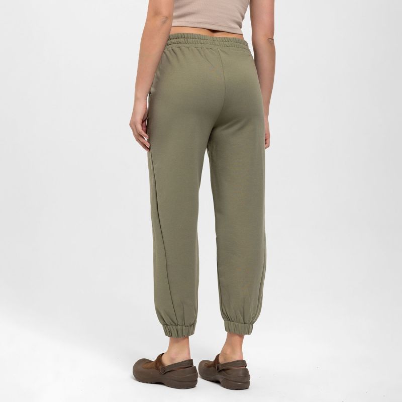 Comfort Fit Pants With Pleated Ankles In Khaki image