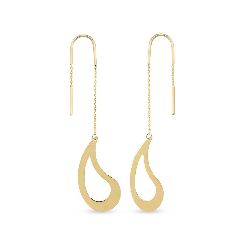 Big Comma Threader Gold Earrings image