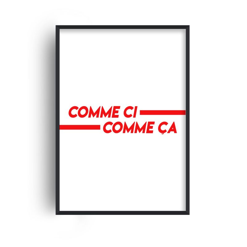 Comme Ci Comme ÇA Red French Retro GicléE Art Print image