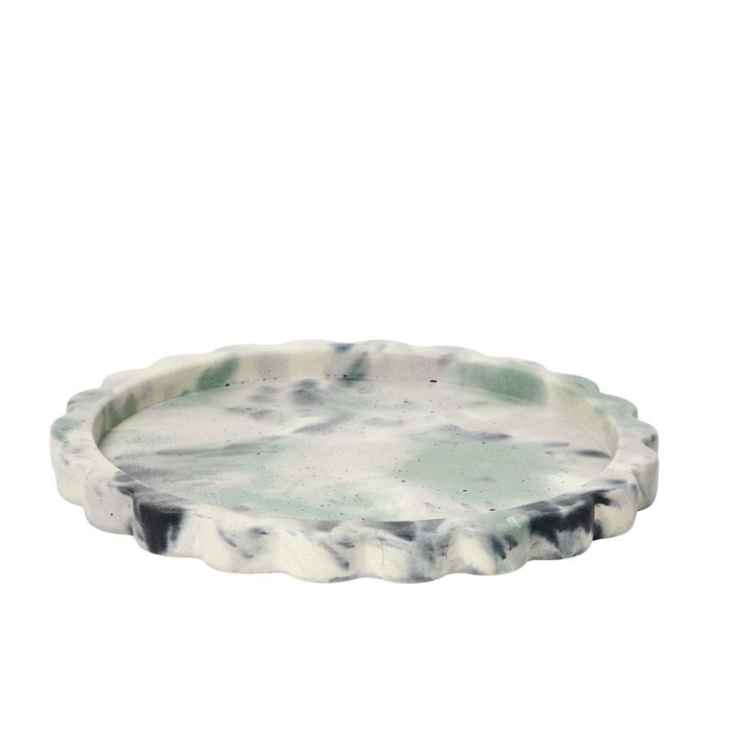 Concrete Scallop Tray - Green & Lilac image