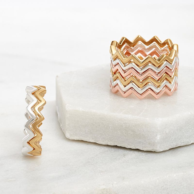 Gold Stacking Ring Ziggy image