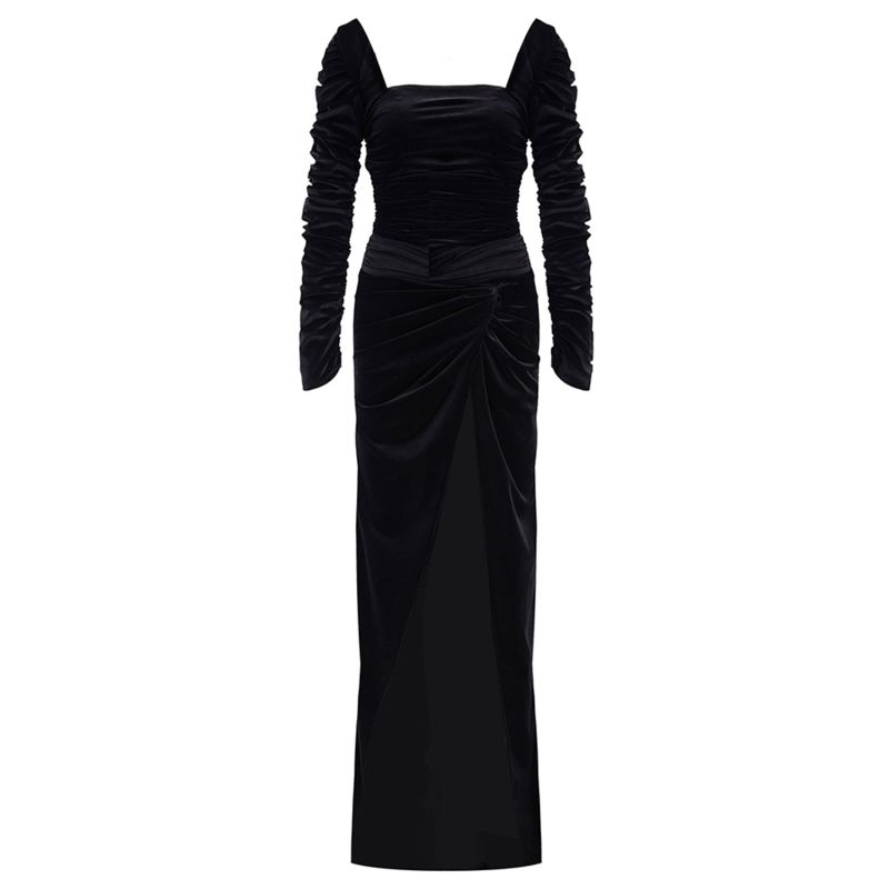 Contessa Dress In Velvet Black image