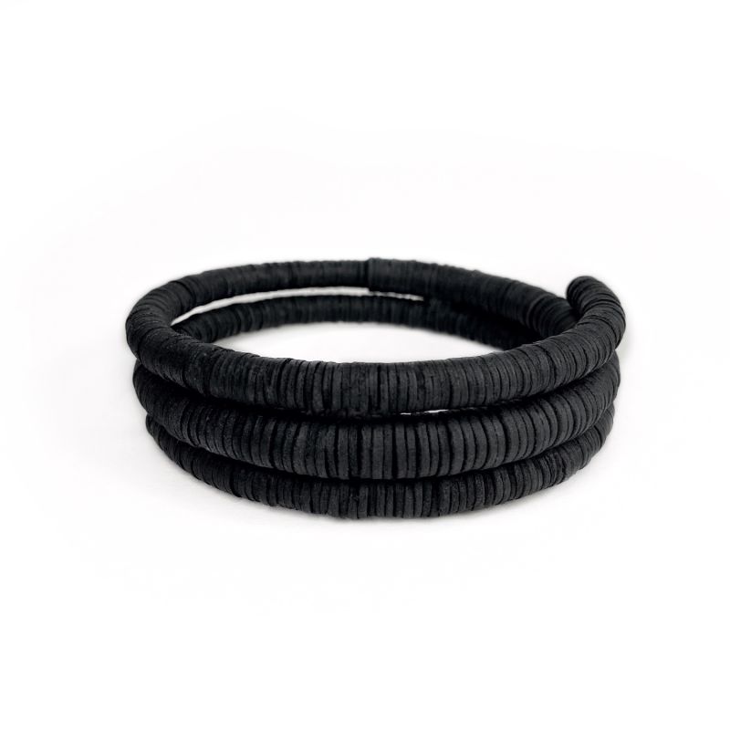 Continuous Coil Leather Choker Black image