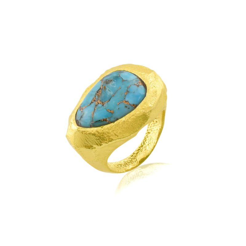 Copper Turquoise Bold Rings image