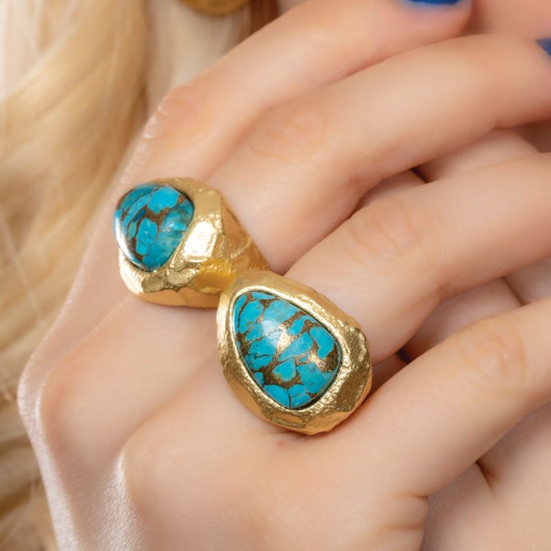 Copper Turquoise Bold Rings image