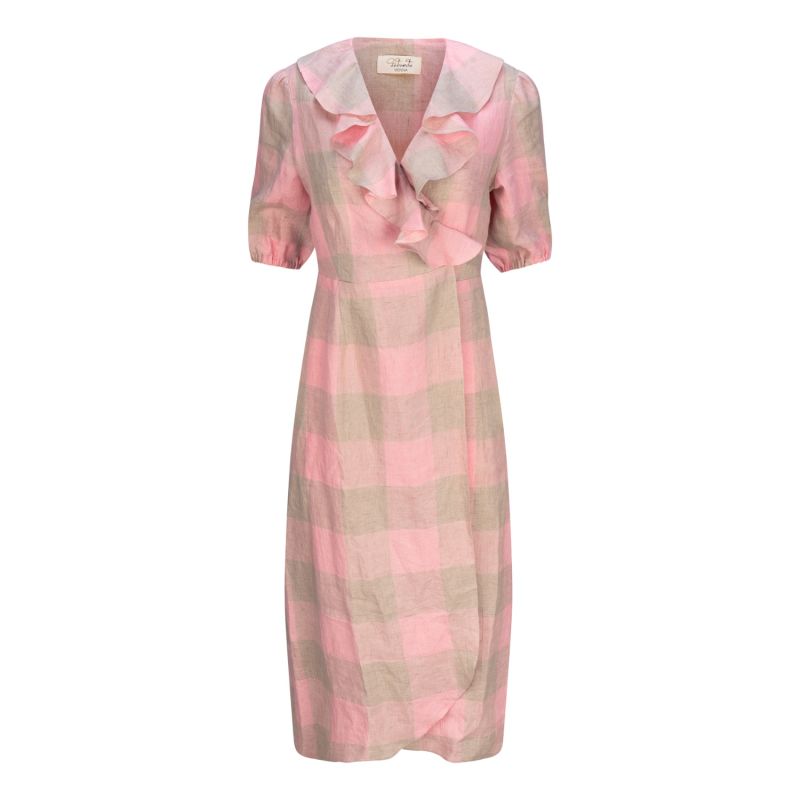 Cornwall Zesty Rose Linen Wrap Dress Maxi image