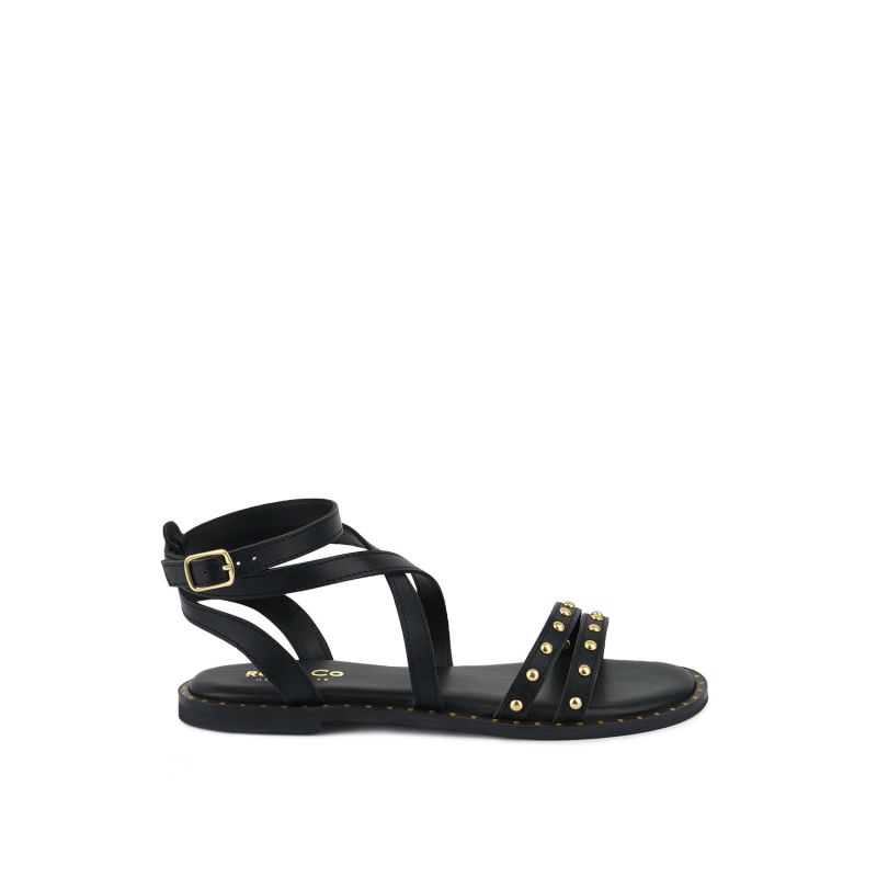 Corriane Studs Embellishment Black Strappy Sandals image