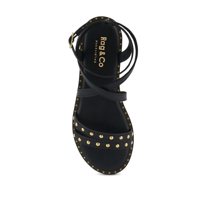 Corriane Studs Embellishment Black Strappy Sandals image