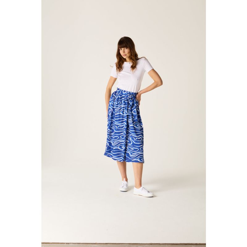 Corrine Blue Wave Wrap Skirt image