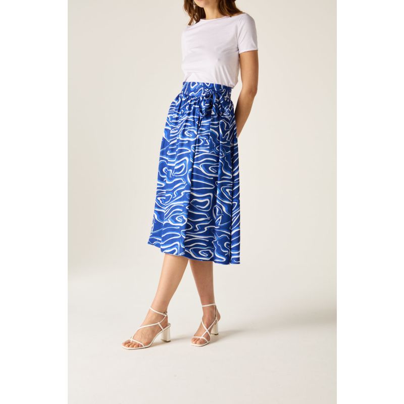 Corrine Blue Wave Wrap Skirt image