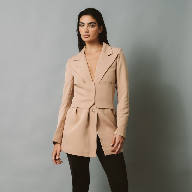 Corset Blazer Tan image