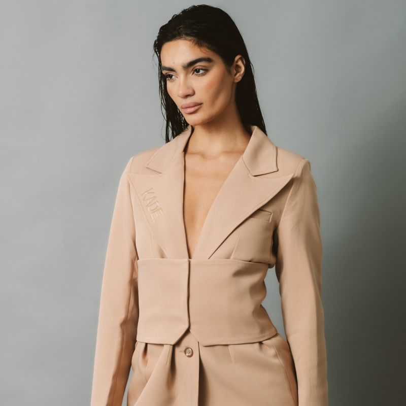 Corset Blazer Tan image