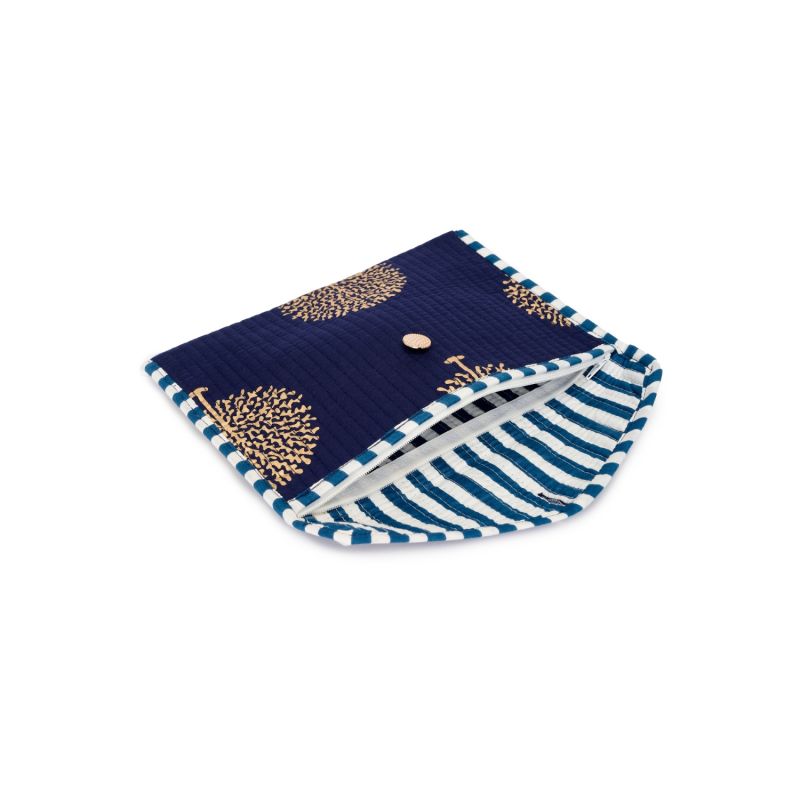 Cotton Clutch Bag In French Navy image