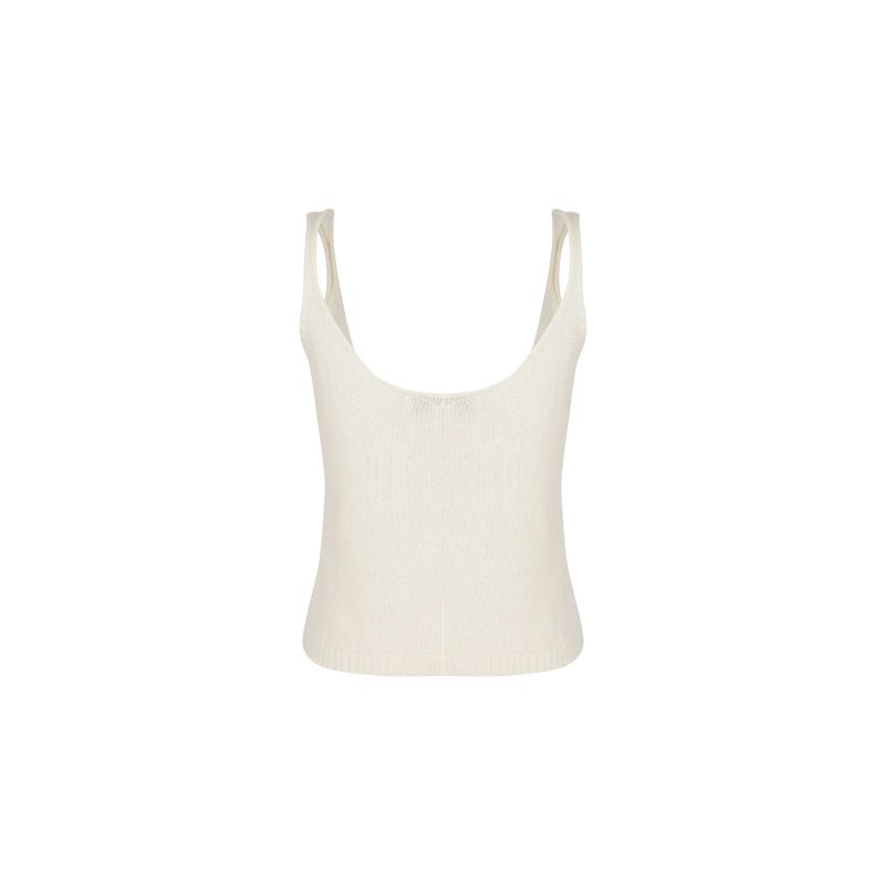 Cotton Knitted Singlet Cream Top image