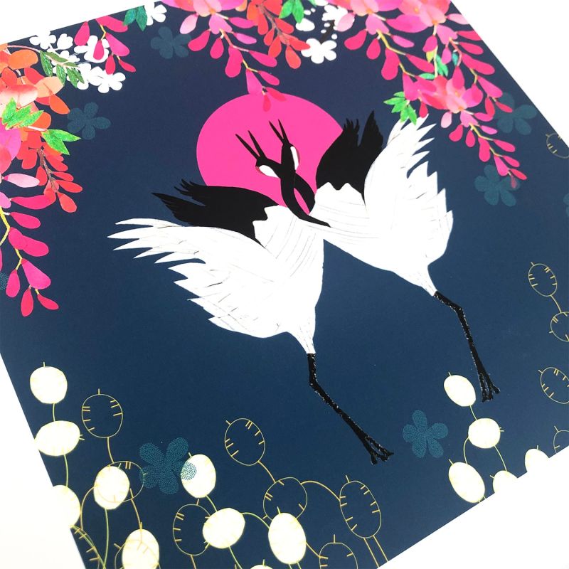 Giclee Fine Art Print - Cranes & Wisteria image