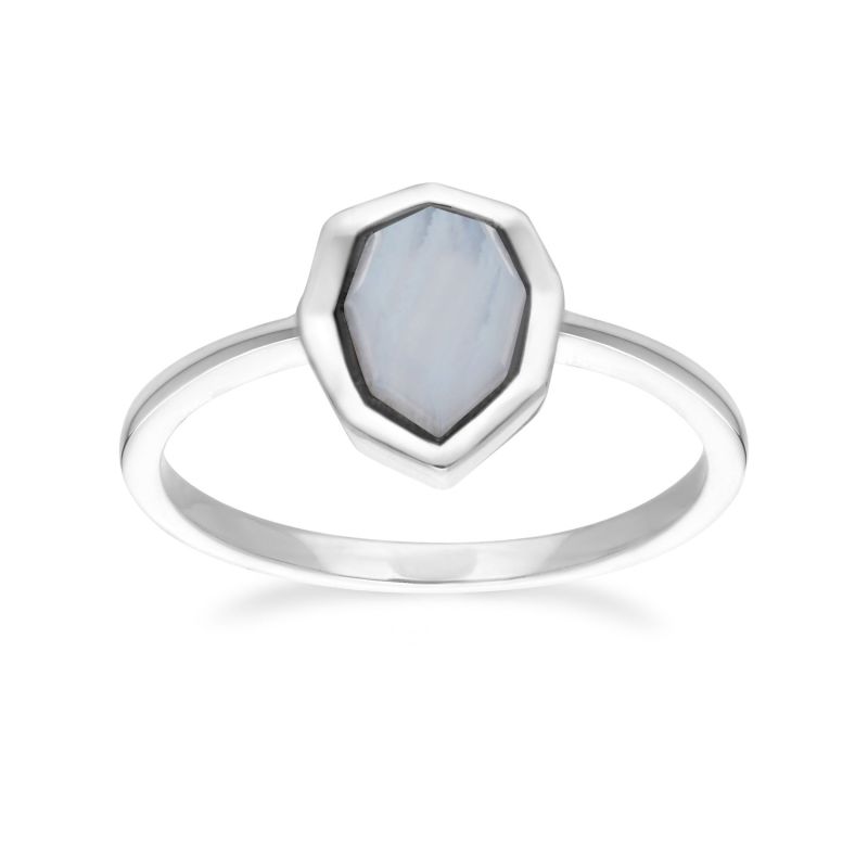 Irregular Blue Lace Agate Ring image