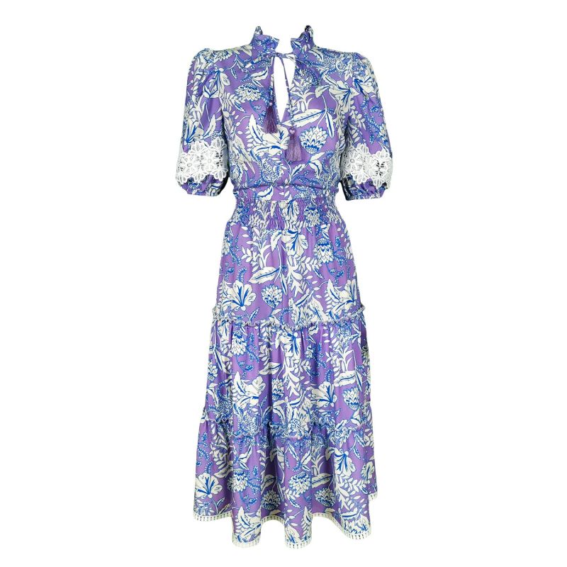 Viscose Floral Dress With Embroidery Details image