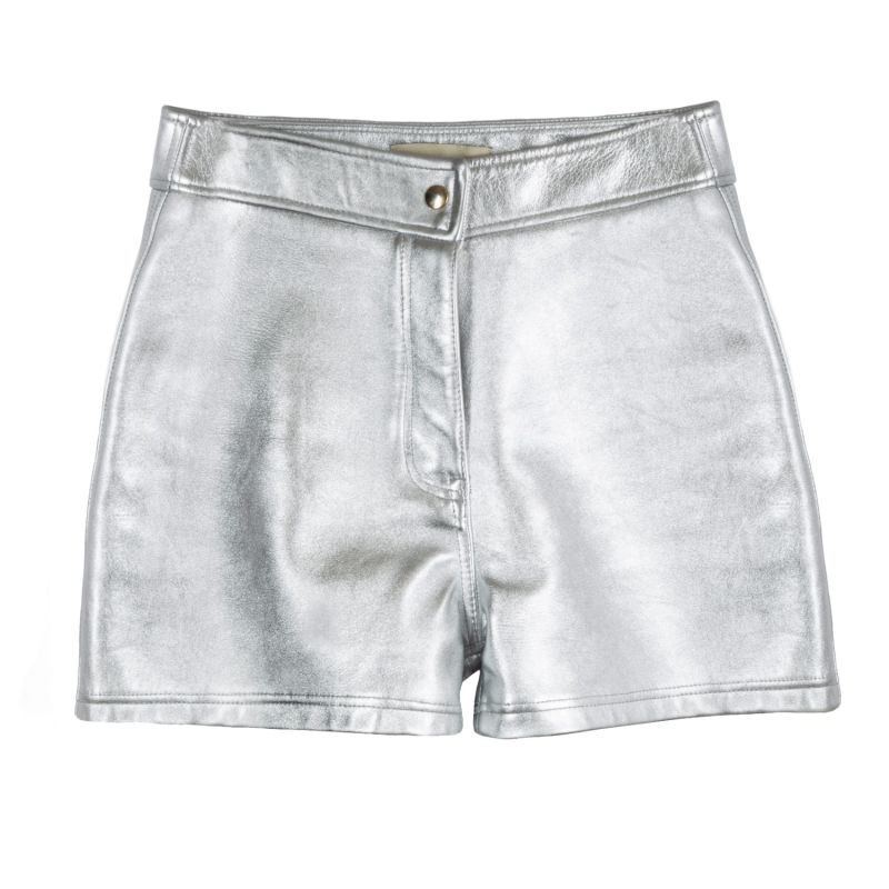 Silver Leather Shorts image