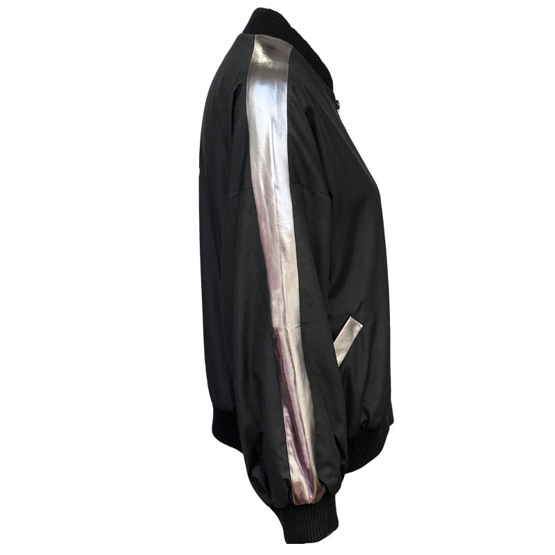 Courtney - Prep Jacket W/ Silver Side Panel - Black image