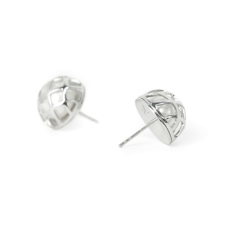 Big Signature Half Cage Earrings White Gold image