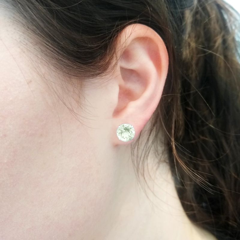 Green Amethyst Large Stud Earrings image