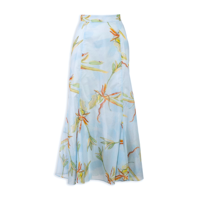 Crawford Cotton Skirt In Bamboo Brush image