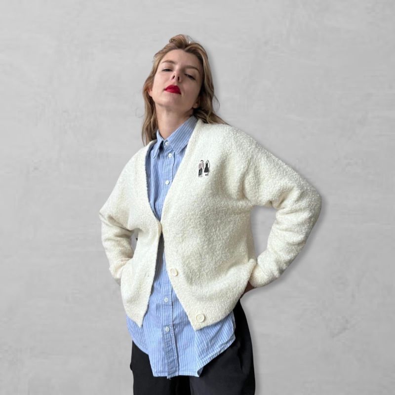 Cream boucle cardigan online