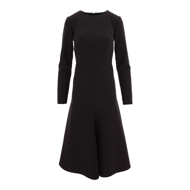 Crepe Midi Dress - Black image