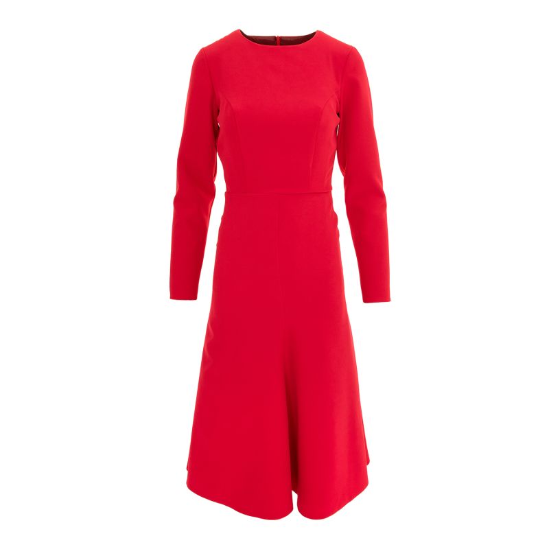 Crepe Midi Dress - Red image