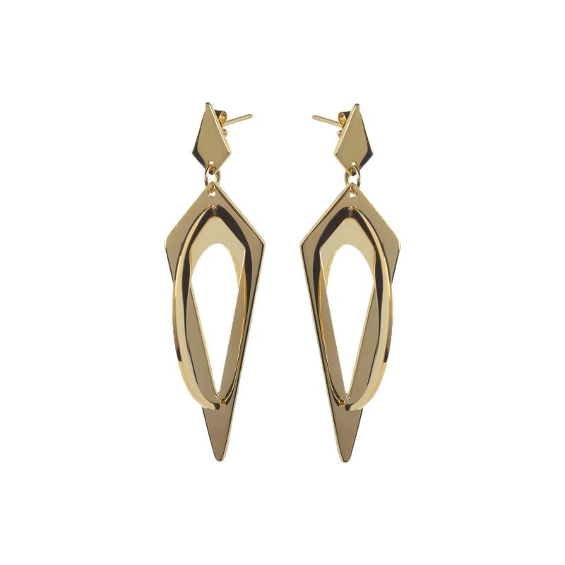 Crescent Hoops- Gold image