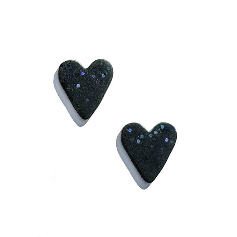 Black Heart Earrings image
