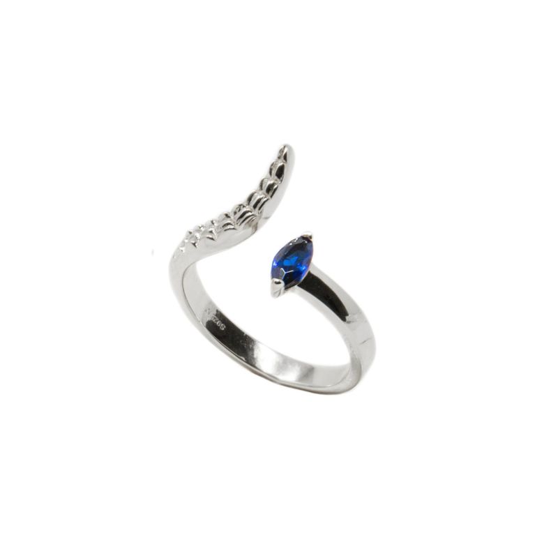 Croctail Ring- Blue Spinel, Silver image