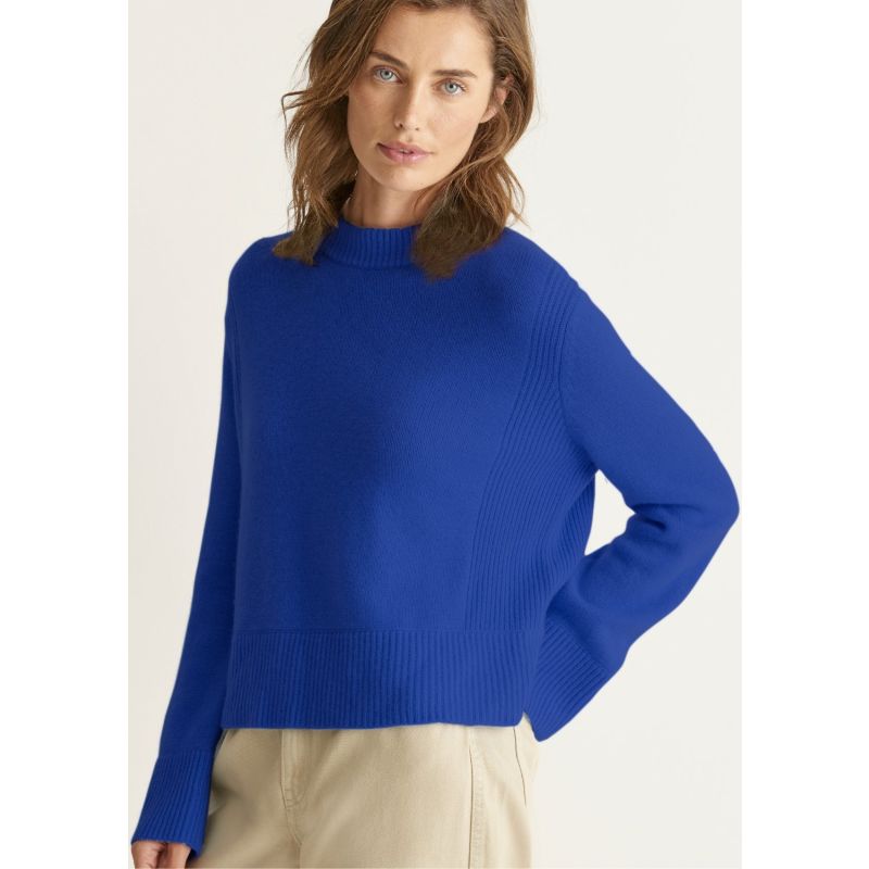 Cropped Cashmere Sweatshirt In Klein Blue image
