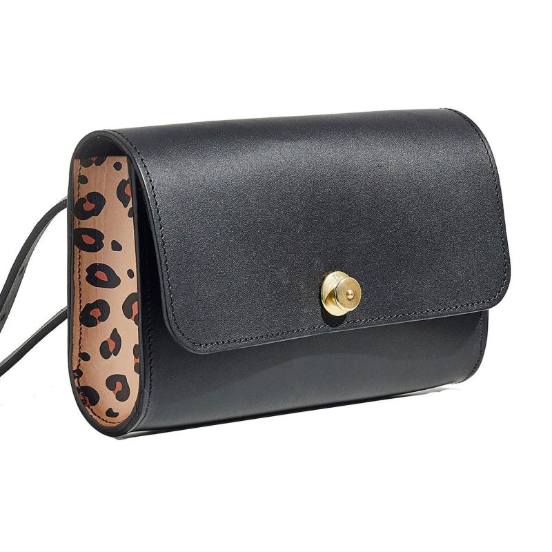 Cross Body Black Leopard Print Bag SBRI Wolf Badger