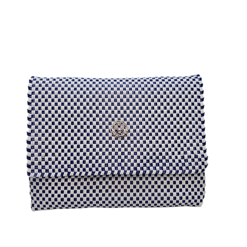 Crossbody White Blue Checkered image