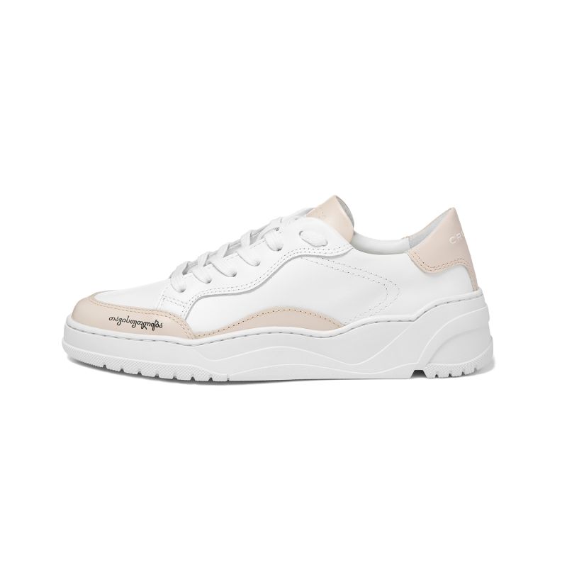 Crosty Onda Men's Designer Sneakers - White Italian Leather - Cream ...