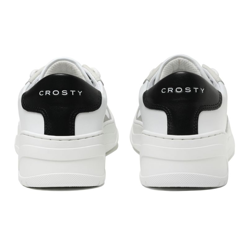 Crosty Onda Men’s Designer Sneakers - White Italian Leather - Gray & Black Accents image