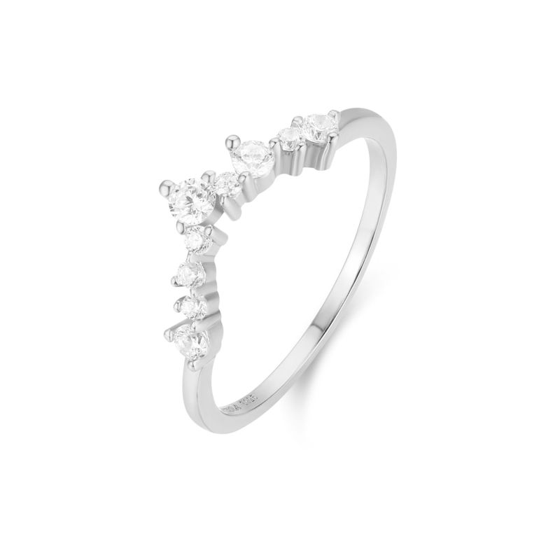 Twinkle Band Ring White Gold Vermeil image