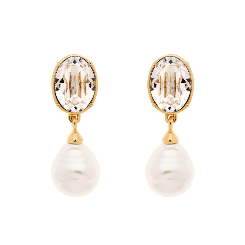 Crystal & Baroque Pearl Statement Clip Earrings image