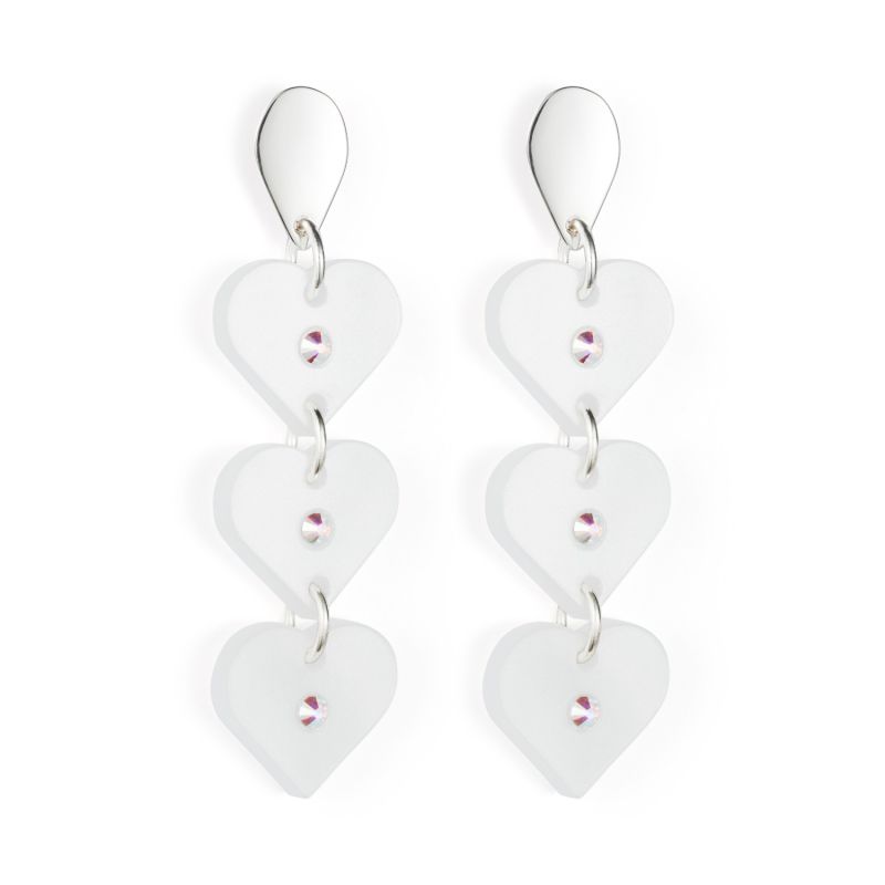 Crystal heart sales drop earrings