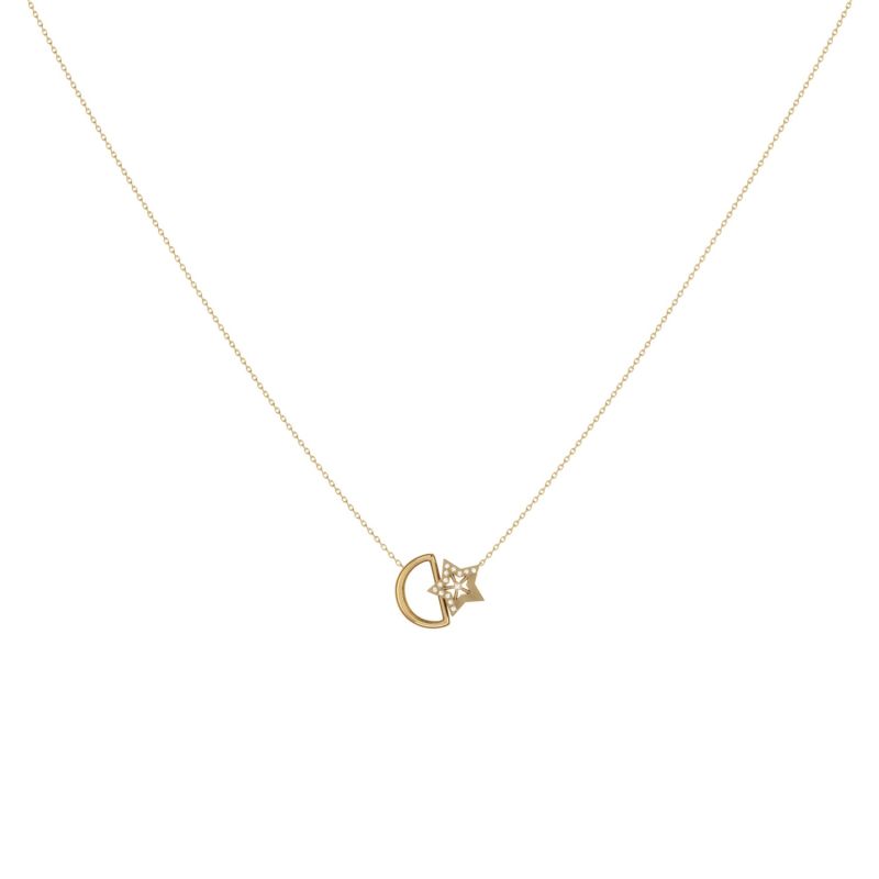 Starkissed Moon Necklace In 14 Kt Yellow Gold Vermeil On Sterling Silver image