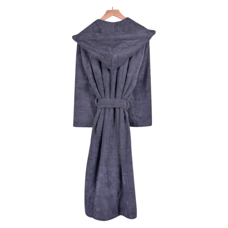 Men's Hooded Dressing Gown Dark Grey image